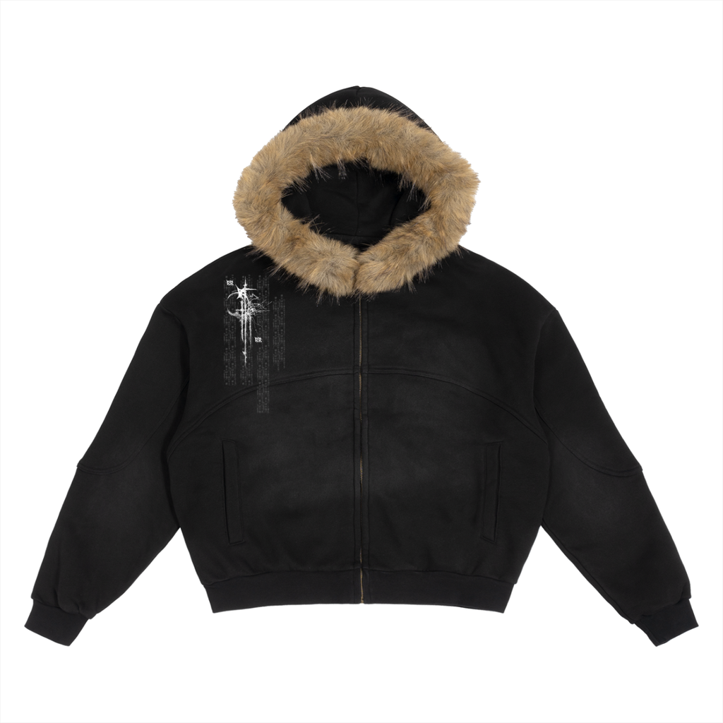 RR Sun Fade Detachable Fur Hoodie
